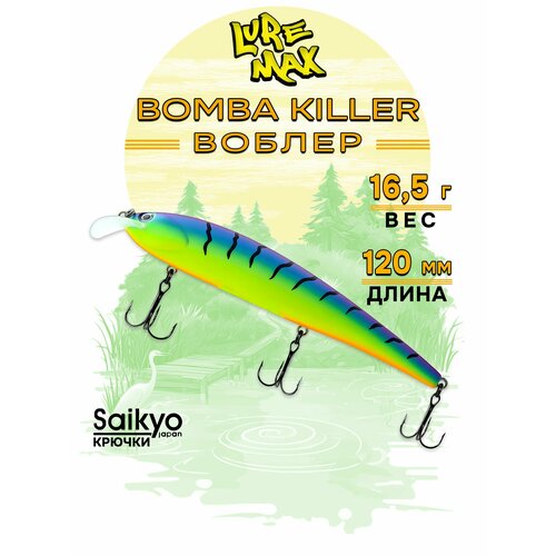 Воблеры для рыбалки LureMax BOMBA KILLER 120FDR-026 16,5 г, воблер на щуку