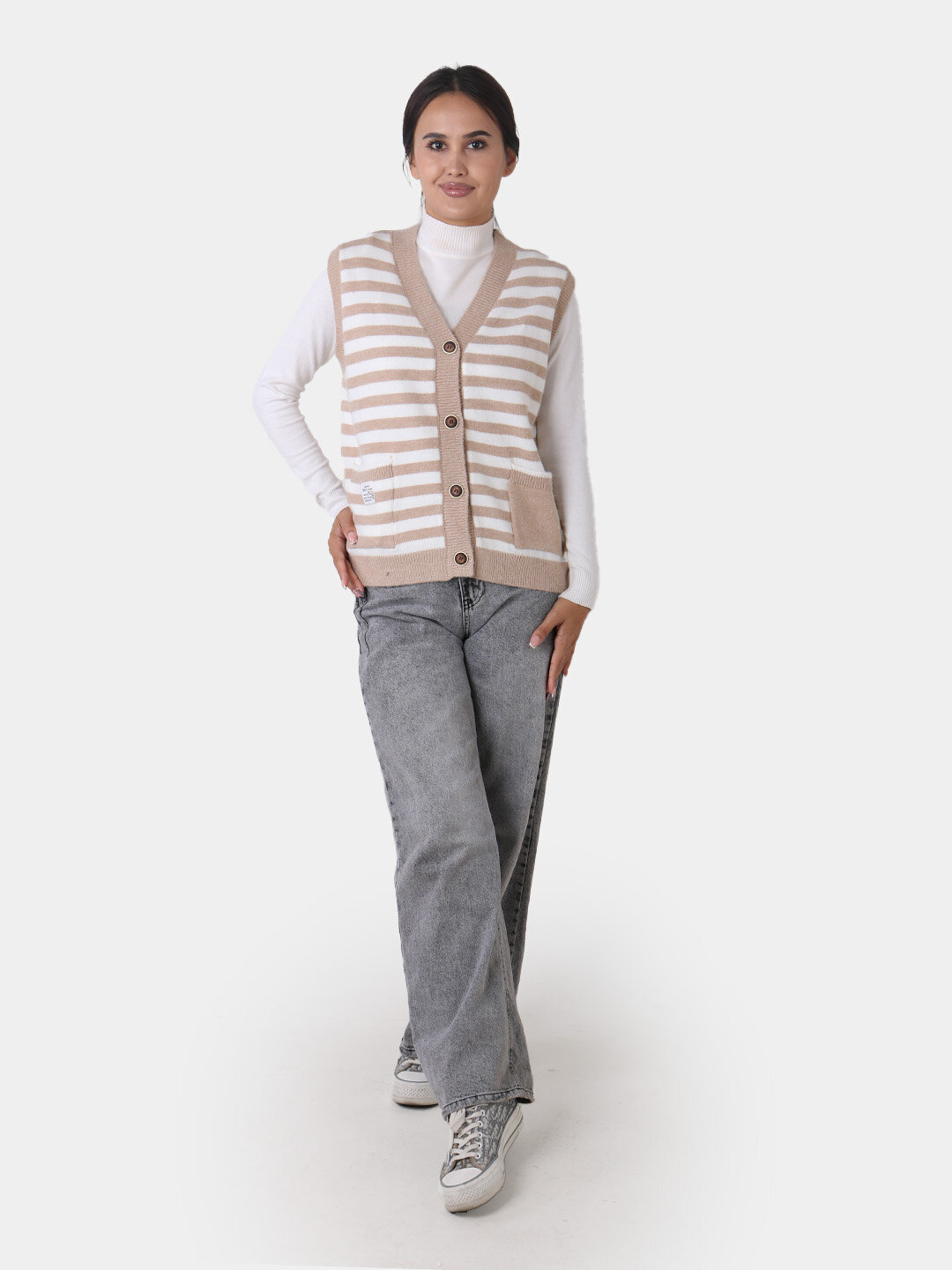 Жилет спортивный , размер One Size, бежевый — фото 1