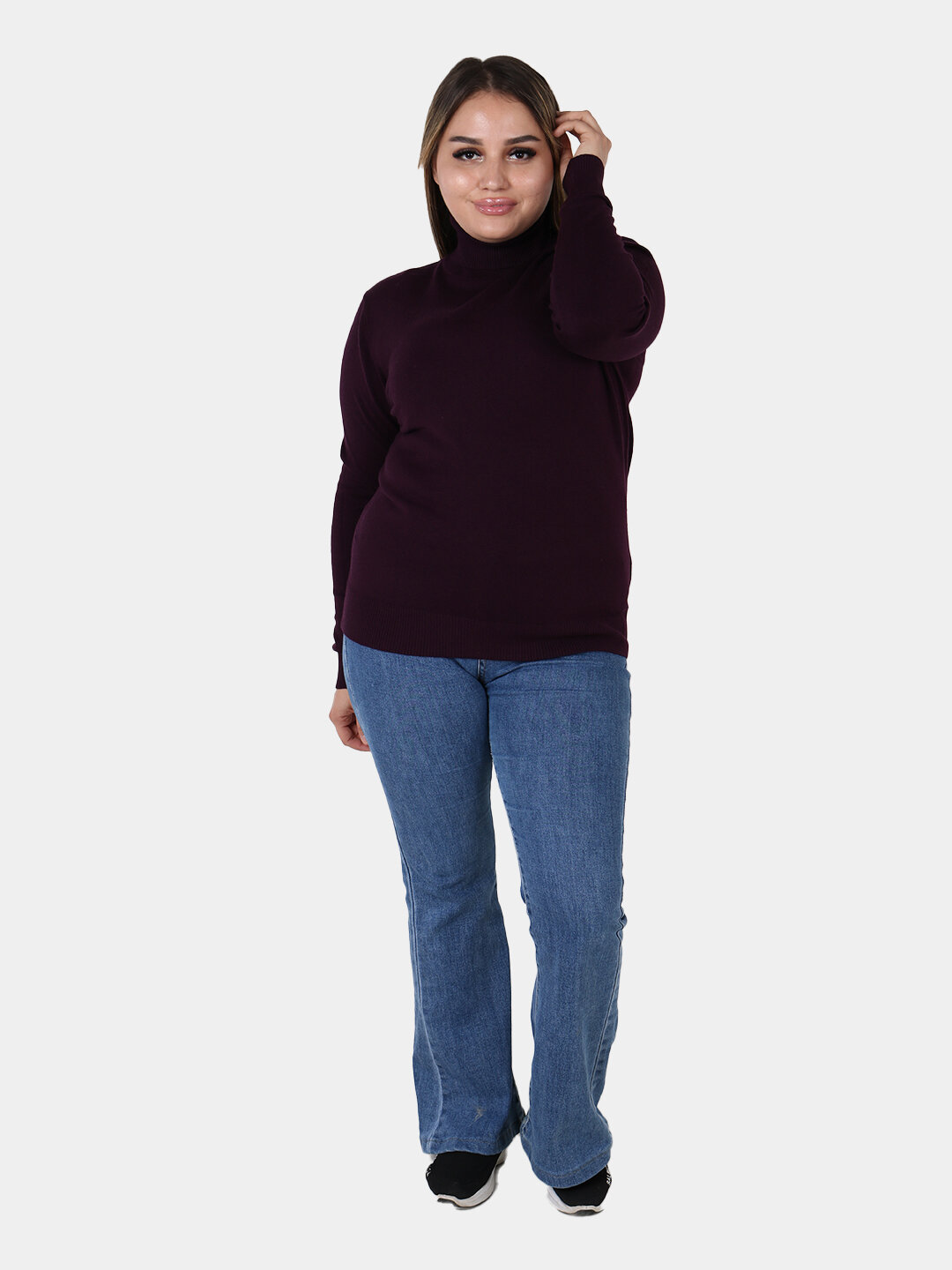 Водолазка , размер One Size, темно-бордовый — фото 1