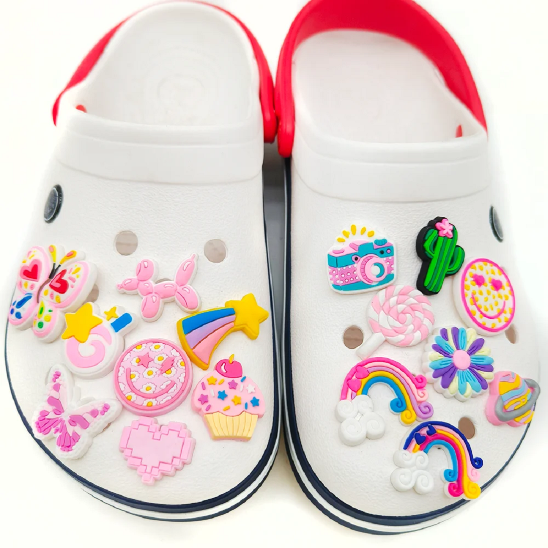 Джиббитсы ПВХ для сабо, Crocs и другой обуви (Радуга .) 20шт . — фото 1