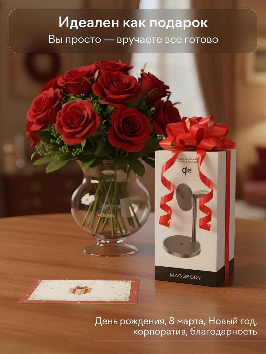 Беспроводное зарядное устройство 3 в 1 Qi2 — фото 1