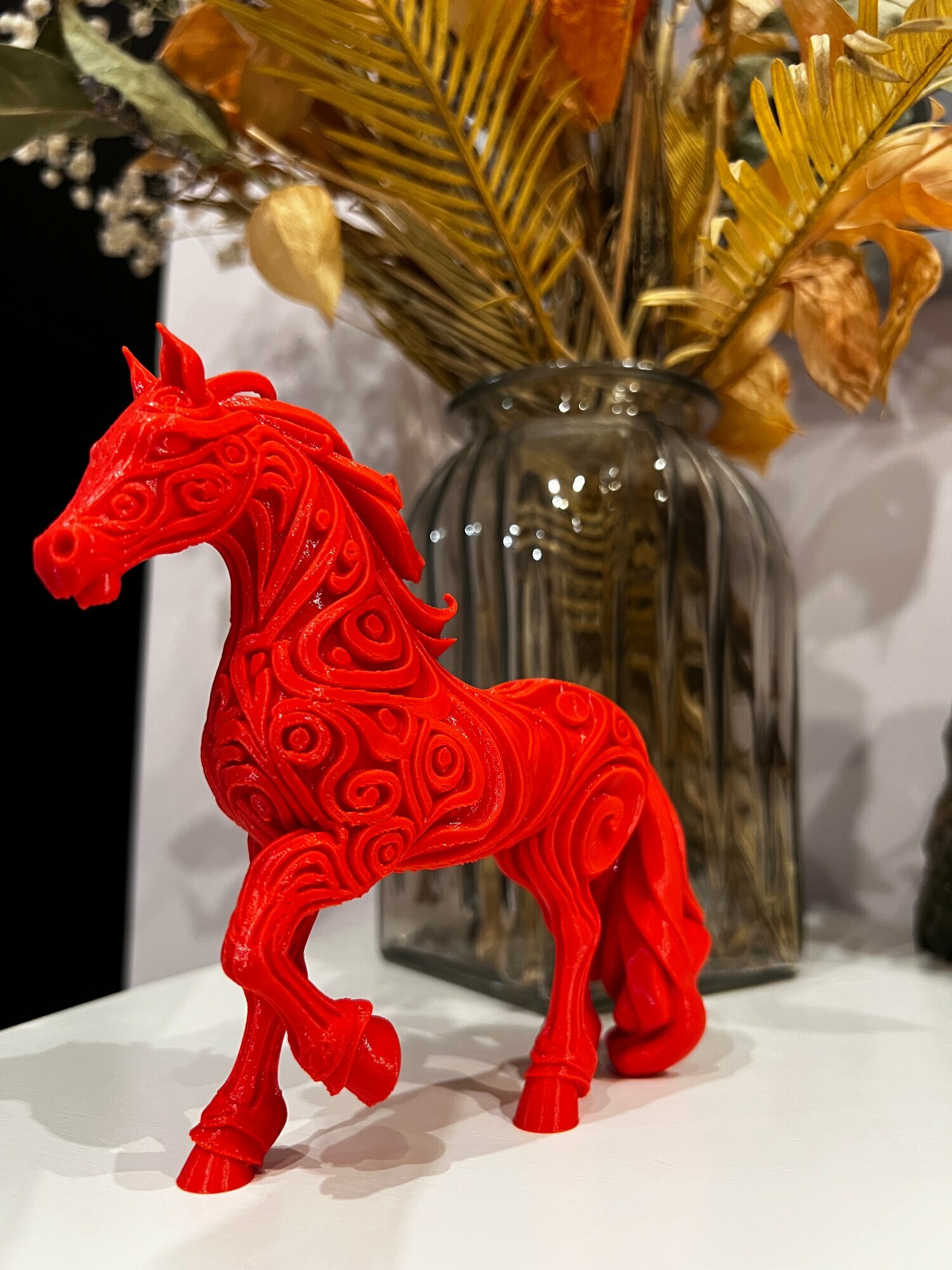 Лошадь символ 2026 года (3д-печать пластик высота: 13 см цвет: красный)
