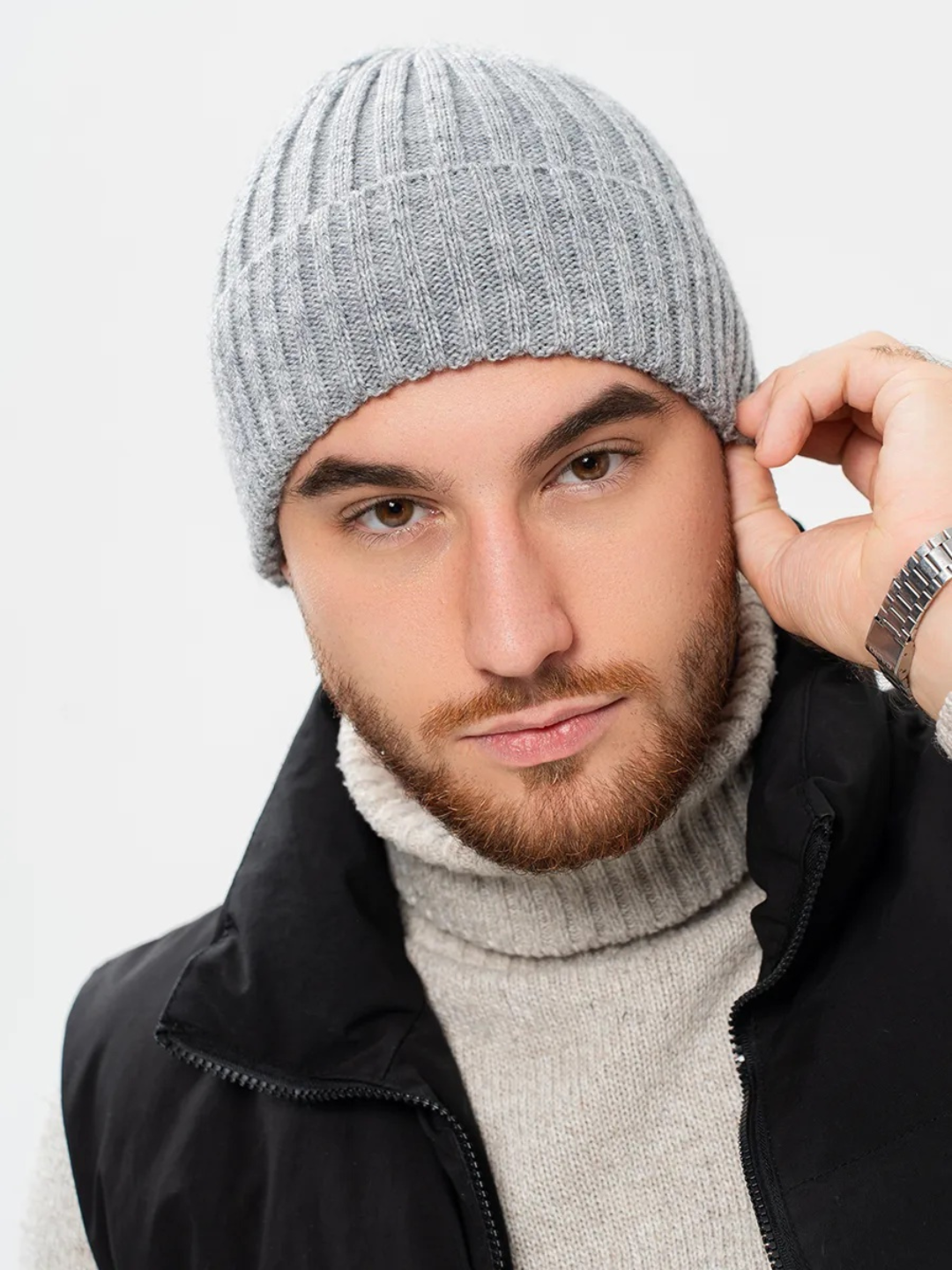 Шапка для мужчин, размер 1, серая — фото 1