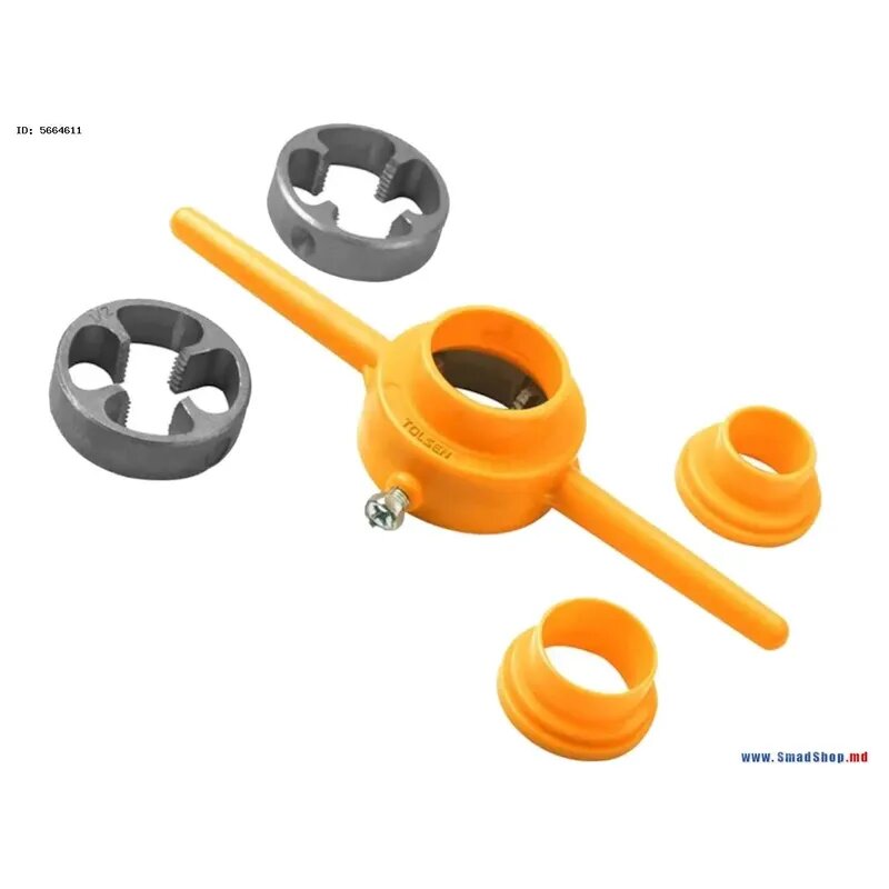 Набор плашек TOLSEN, для метрической и дюймовой резьбы, с плашкодержателями