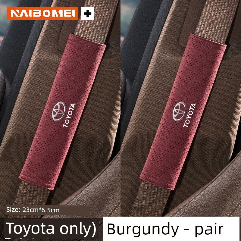 Сиденье Подушка для ремня безопасности Toyota - Сукно, 23 см, Винный Красный, пара (2 шт.) для Corolla Camry RAV4