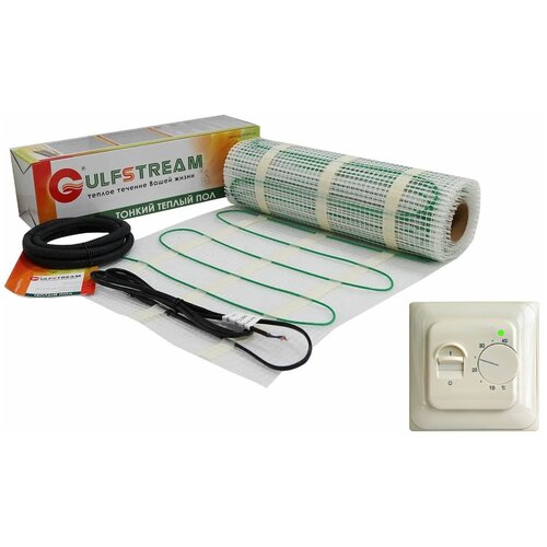 Комплект тёплый пол Нагревательный мат GULFSTREAM МГС2 двухжильный-20 квм 300 ВтТерморегулятор RTC 7026 4054₽