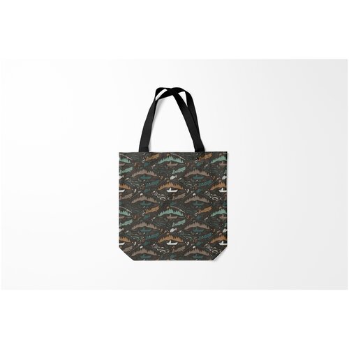 фото Сумка-шоппер / 40х40 см / туристические / рыбалка на рыбалке burnettie