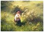 Постер на холсте Девочка в поле (A girl in a field) 42см. x 30см.