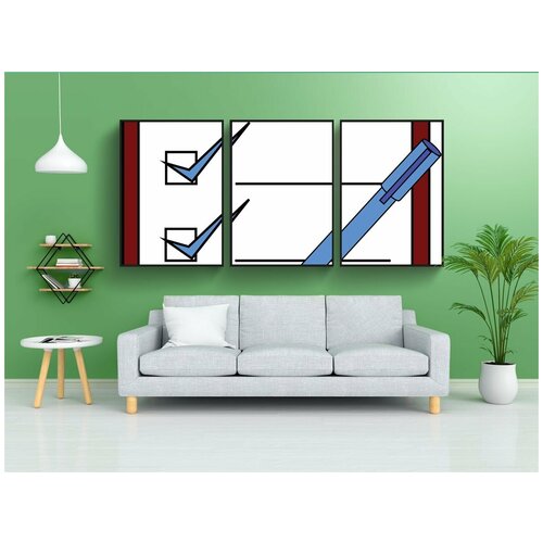 фото Набор модулных постеров для интерьера "буфер обмена, студент, пишу" 60x90 см. в тубусе, без рамки lotsprints