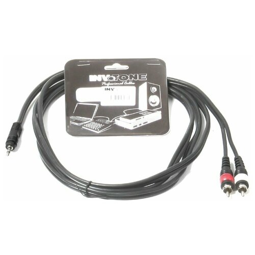 Invotone ACA2002 - кабель, 3,5 джек стерео <>2 RCA 2 метра invotone j150s стерео джек 6 3 мм позолоченый