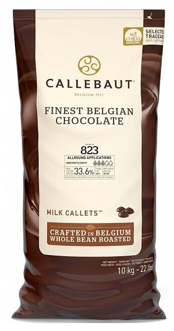 Callebaut шоколад молочный 10000 г 33,6% какао 823NV-595 Бельгия