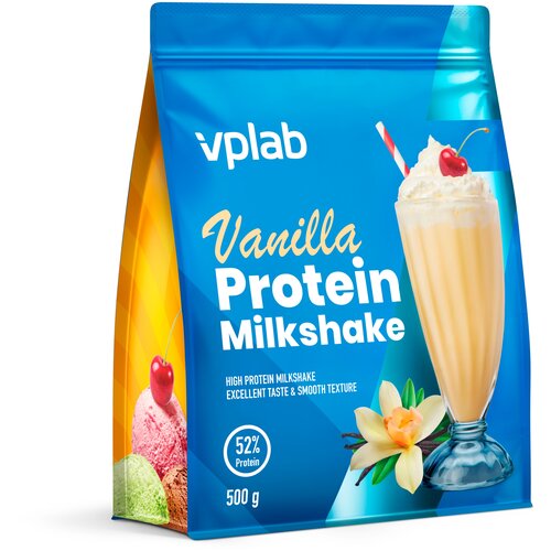 Протеин vplab Protein Milkshake, 500 гр., ваниль напиток молочный фругурт мультифрукт 950 г