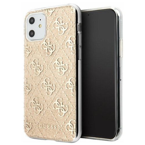 фото Чехол guess 4g collection hard glitter для iphone 11, золотой cg mobile