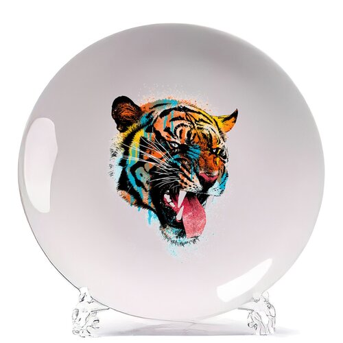 фото Тарелка coolpodarok графика. цветной тигр