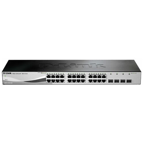 коммутатор d link dgs 1210 28p fl1a 28g 24poe 193w управляемый Коммутатор D-Link DGS-1210-28/F 28G настраиваемый