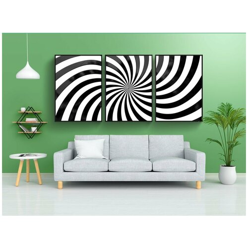 фото Набор модулных постеров для интерьера "оптический обман, иллюзия, графический" 60x90 см. в тубусе, без рамки lotsprints