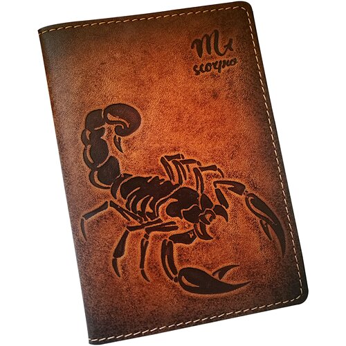 Обложка на паспорт darGOOD знак зодиака Скорпион из натуральной кожи