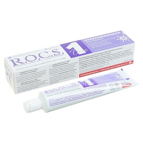 R. O. C. S. Зубная паста R. O. C. S. UNO Whitening, 74 гр зубная паста r o c s uno whitening отбеливание 74 гр х 2 шт