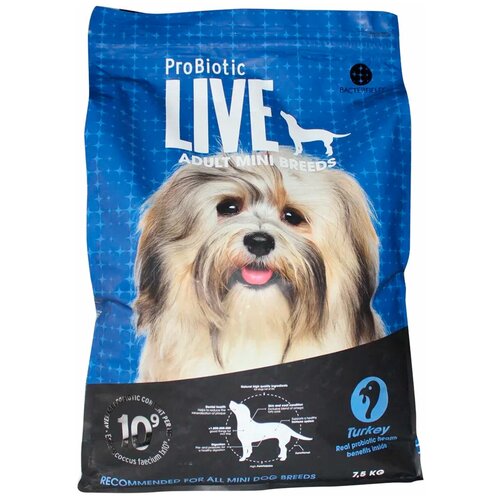 PROBIOTIC LIVE DOG для взрослых собак маленьких пород с индейкой (7,5 кг)
