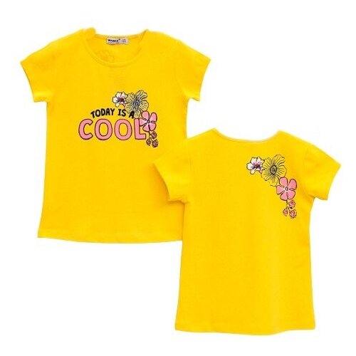 Футболка для девочек . Цвет желтый.Размер 122.