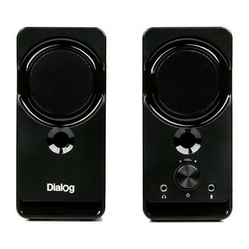 фото Dialog stride ast-22up - акустические колонки 2.0, 8w rms, phone out, mic in, черные, питание от usb