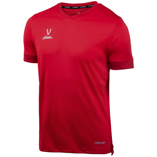 фото Футболка игровая jögel division performdry union jersey, красный/ темно-красный/белый - xl jogel