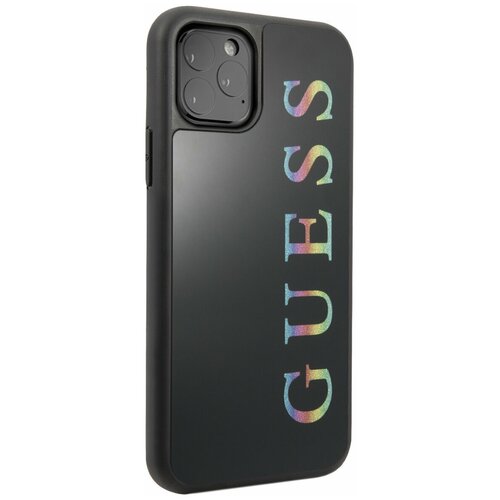 фото Чехол guess для iphone 11 pro iridescent glitter guess logo hard pc/tpu multicolor black