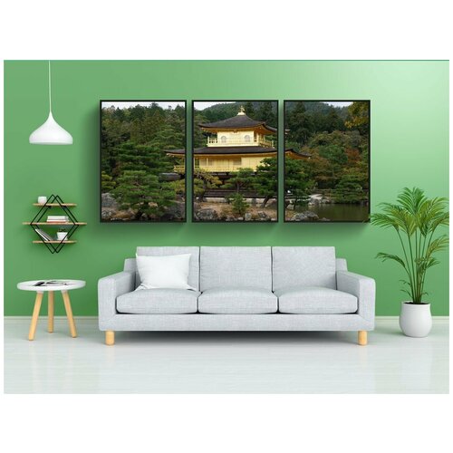 фото Набор модулных постеров для интерьера "кинкакудзи, киото, золотой павильон" 60x90 см. в тубусе, без рамки lotsprints