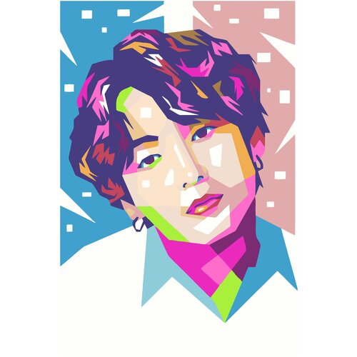 Картина по номерам BTS K-POP поп-арт pop-art холст на подрамнике 40х60 см