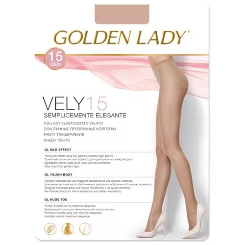 Колготки классические Golden Lady Vely 15, набор (4 шт.), размер III, melon (бежевый)