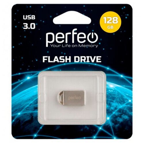 USB Flash Drive 128Gb - Perfeo USB 3.0 M11 Metal Series PF-M11MS016 usb flash drive 128gb perfeo usb 3 0 c14 metal series silver pf c14s128es