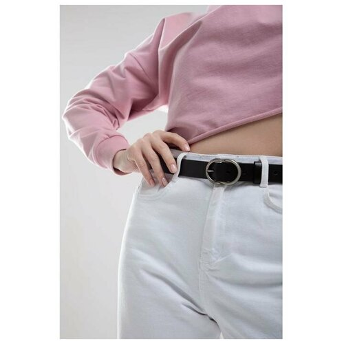 фото Ремень elstore, металл, для женщин, длина 110 см., черный