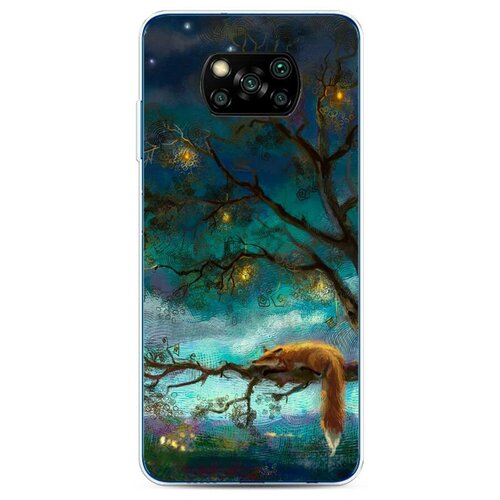 фото Силиконовый чехол "лиса устала" на xiaomi poco x3 nfc / сяоми поко x3 nfc case place