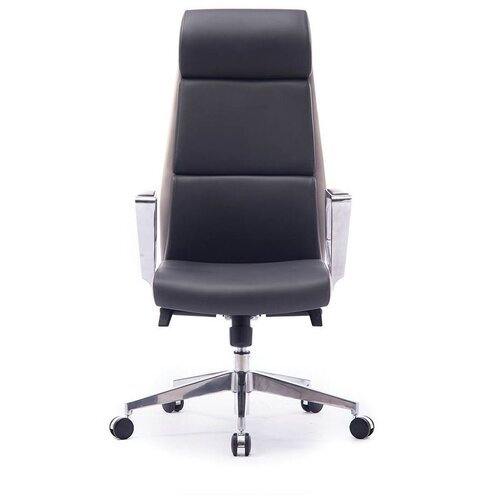 фото Норден груп кресло офисное norden / лондон люкс / хром / темно серая+светло серая (вставки) экокожа