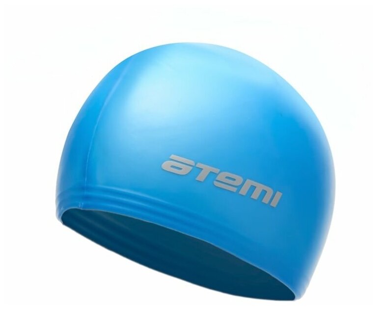Шапочка для плавания Atemi, тонкий силикон, голубая, Tc402
