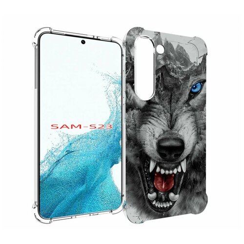 Чехол MyPads Волк-частица мужской для Samsung Galaxy S23 задняя-панель-накладка-бампер