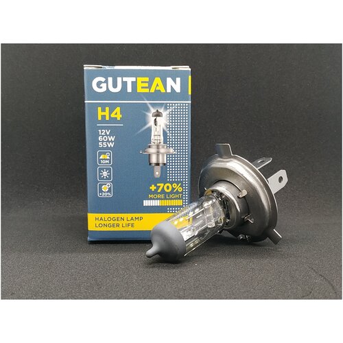 Автомобильная лампа H4 12V 60/55W+70% GUTEAN