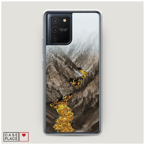 фото Чехол жидкий с блестками samsung galaxy s10 lite горная река case place