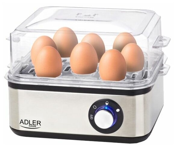 Яйцеварка электрическая с таймером на 8 яиц Camry AD 4486 800 Вт автовыключение / Аппарат для приготовления яиц на пару / Мини пароварка