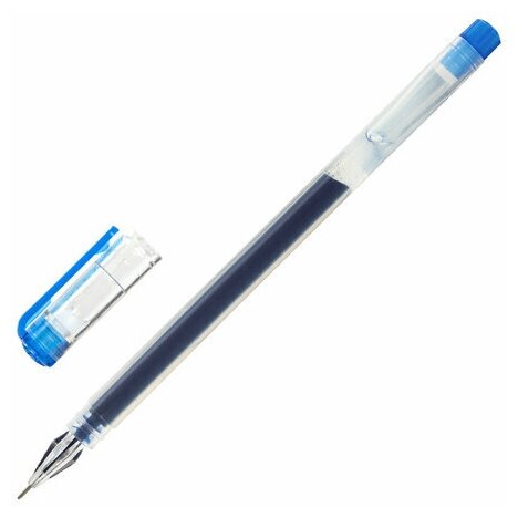 Ручка гелевая STAFF "Basic" GP-675, синяя, длина письма 1000 м, игольчатый узел 0,5 мм, линия письма 0,35 мм, 143674