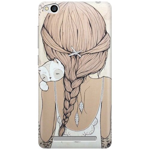 фото Re:pa накладка transparent для xiaomi redmi 3 с принтом "девочка в обнимку с котом"