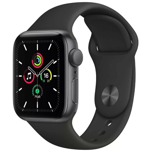 Часы Apple Watch SE GPS 44mm Aluminum Case with Sport Band MYDT2 EAC темно-серый Черный 2130000₽