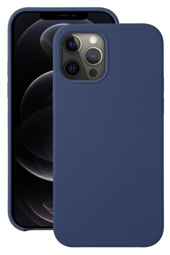 Чехол Liquid Silicone Pro для Apple iPhone 12 Pro/12, синий, картон, Deppa
