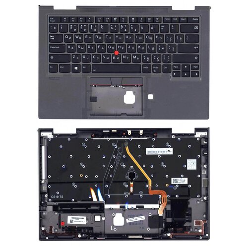 Клавиатура для ноутбука Lenovo 5M10V24971 черная с серым топкейсом 1214000₽