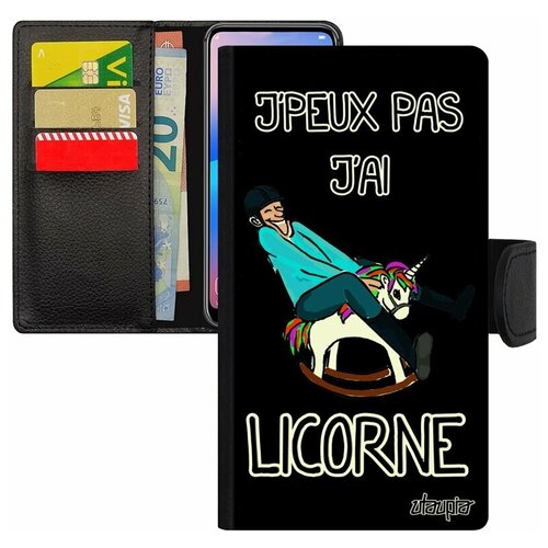 фото Чехол книжка на мобильный apple iphone 7 plus, "не могу - у меня единорог!" сказка шутка utaupia