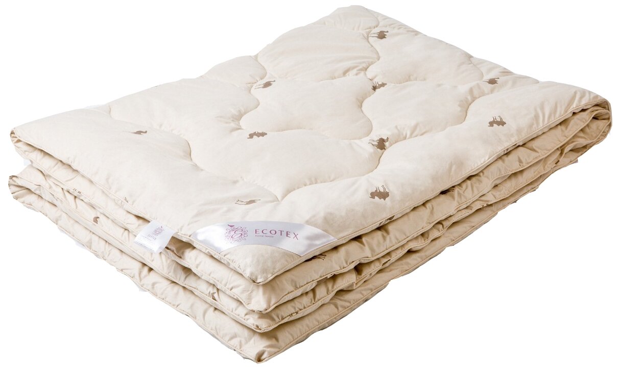 Одеяло ECOTEX Караван, всесезонное, верблюжья шерсть, 172 х 205 см, бежевый - фотография № 2