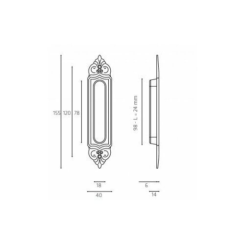 Ручка для раздвижной двери Venezia U122 DECOR темная бронза (1шт.)