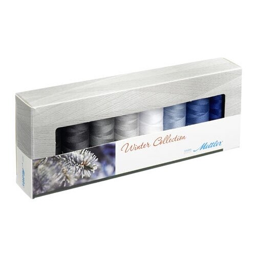 фото Набор с нитками silk finish оттенки зимы в подарочной упаковке, 8 катушек amann group amann group mettler
