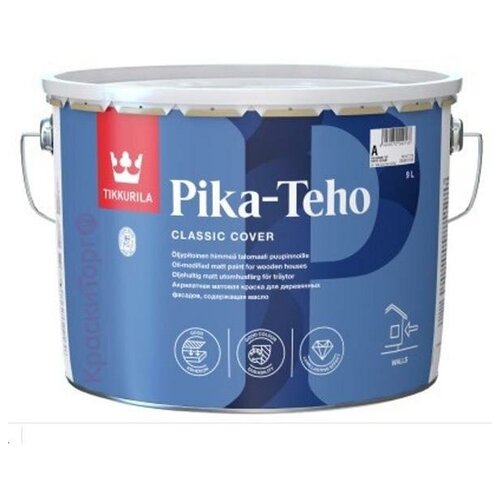 Водная краска для дерева Tikkurila Pika Teho (Тиккурила Пика Техо) фасадная , вес:9 л , цвет: белая Tikkurila TikkurilaPika