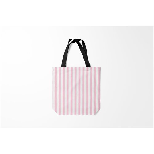 фото Сумка-шоппер / 40х40 см / девушкам / прикольные розовые линии burnettie